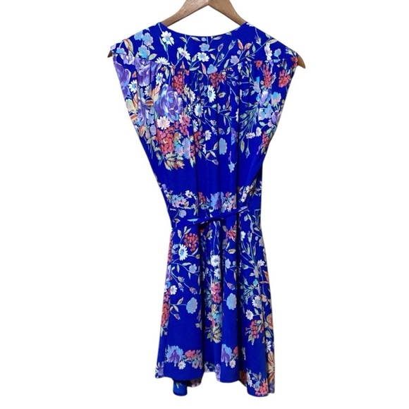 EUC - Yumi Kim Floral Blue Wrap Dress - size S - Picture 5 of 5